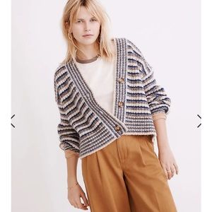 Waller Crop Cardigan Sweater in Stripe S NWT
